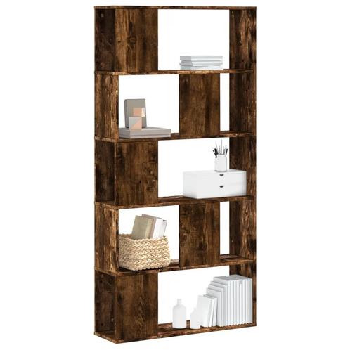vidaXL Boekenkast 5-laags 80,5x23,5x162,5 cm hout gerookt, Huis en Inrichting, Kasten | Boekenkasten, Nieuw, Verzenden