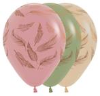 Ballonnen Feathers Mix Copper Ink 30cm 25st, Nieuw, Verzenden