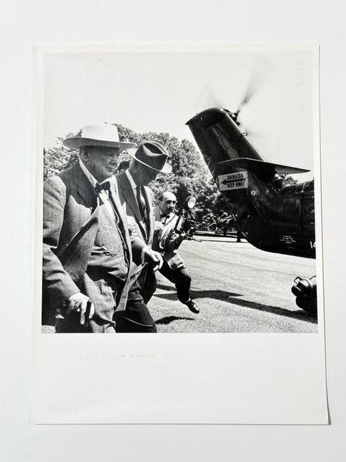 Press Agency. - Winston Churchill & Eisenhower, embarking on, Antiek en Kunst, Kunst | Schilderijen | Modern