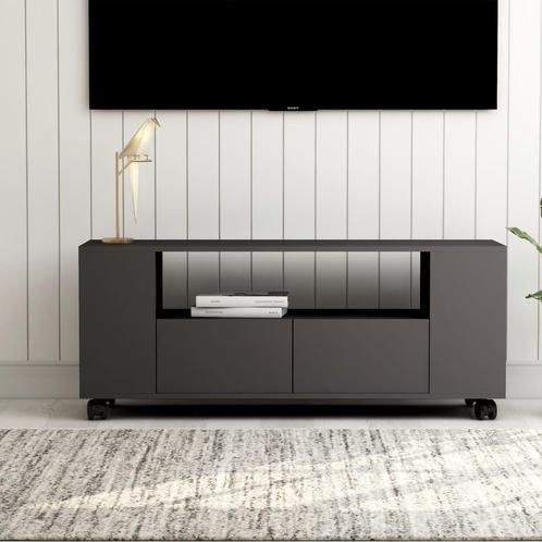 vidaXL Tv-meubel 120x35x48 cm bewerkt hout grijs, Maison & Meubles, Armoires | Mobilier de télévision, Envoi