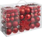 2dekans | tectake - Set van 86 kerstballen rood - 403324, Diversen, Kerst, Ophalen of Verzenden, Nieuw