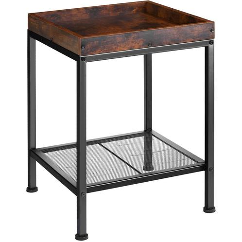 Bijzettafel Rochester 41,5x41x56cm - Industrieel hout donker, Maison & Meubles, Tables | Tables d'appoint, Envoi