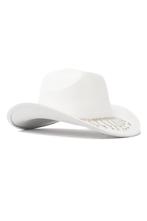 Cowboyhoed Wit Strass Steentjes Ketting Witte Cowgirl Wester, Kleding | Dames, Ophalen of Verzenden, Nieuw