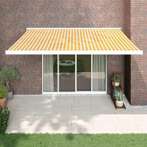vidaXL Luifel uittrekbaar 4,5x3 m stof en aluminium geel en, Tuin en Terras, Zonneschermen, Nieuw, Verzenden