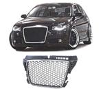 Calandre Pour Audi A3 8P 08-12 Look Rs3 Noir Chromé, Autos : Pièces & Accessoires, Verzenden