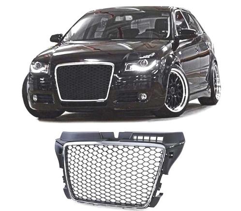 Calandre Pour Audi A3 8P 08-12 Look Rs3 Noir Chromé, Auto-onderdelen, Carrosserie, Verzenden