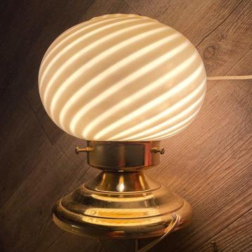 Lampe de table de chevet (2) - Verre - Abat-jour en verre