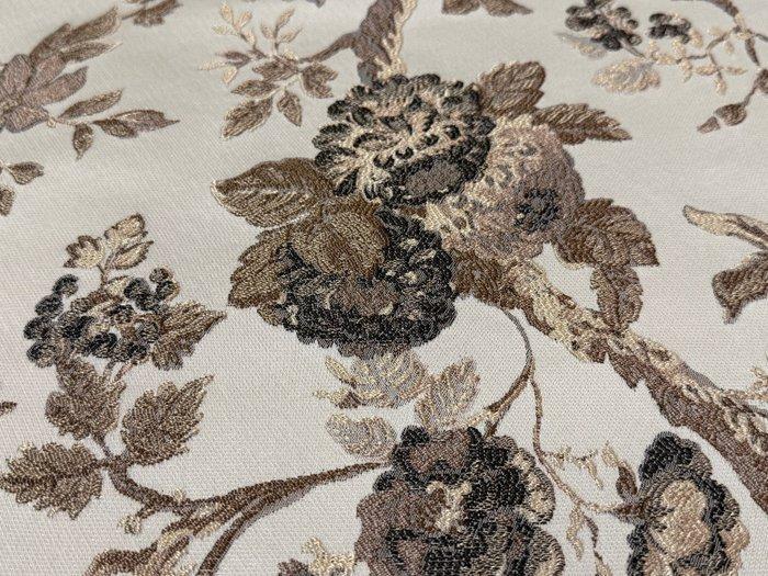 Stille elegantie: neutrale zijden lampasso met geweven, Antiek en Kunst, Antiek | Tapijten, Tafelkleden en Textiel