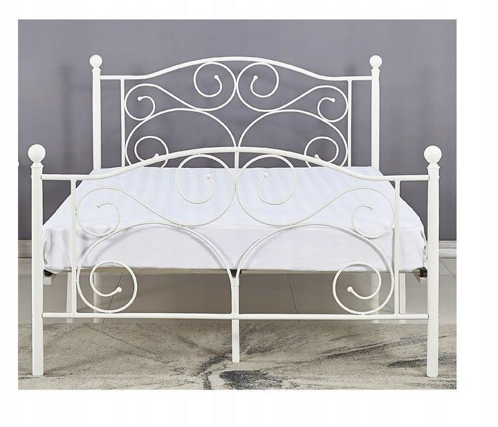 Stijlvol metalen bedframe 120x200 cm - Wit met lattenbodem, Doe-het-zelf en Bouw, Metalen, Nieuw, IJzer, Ophalen of Verzenden