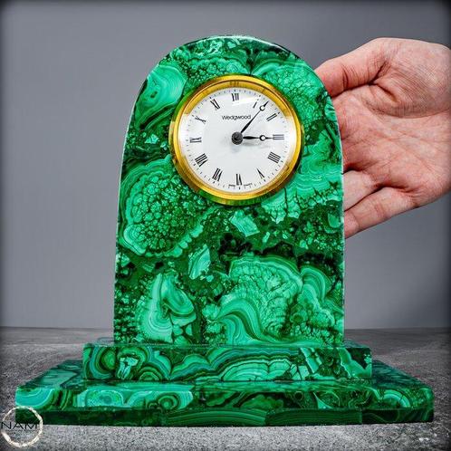 Natuurlijk Malachiet & Chrysocolla Horloge uit Congo - Uniek, Verzamelen, Mineralen en Fossielen