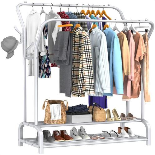 Avalo Industrieel Kledingrek - Metaal - 110x33x150 CM - Wit, Kleding | Dames, Kledingrekken, Verzenden