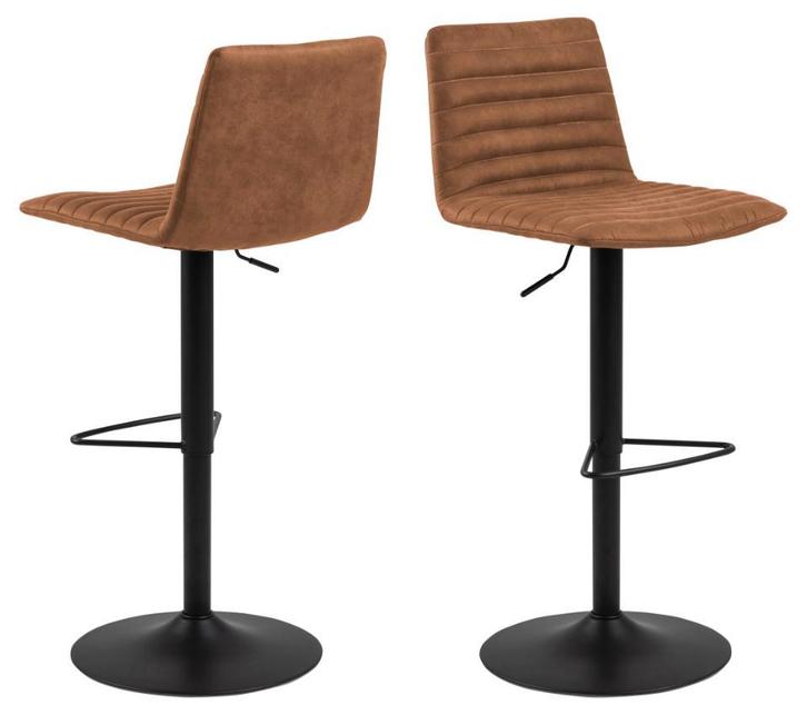 2dekans | Barkruk Trofors – Set van 2 – Cognac – Stijlvolle, Huis en Inrichting, Barkrukken, Ophalen of Verzenden