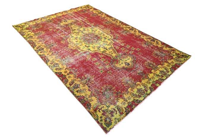 Rood geel vintage - Vloerkleed - 260 cm - 170 cm -  met de, Huis en Inrichting, Stoffering | Tapijten en Vloerkleden