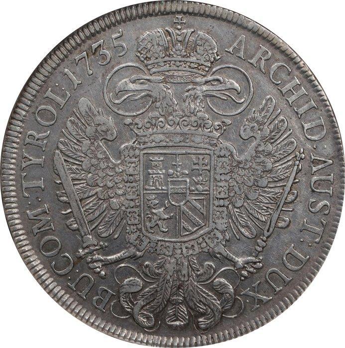 Oostenrijk. Karl VI. 1 Thaler (taler) 1735 - NGC XF45, Postzegels en Munten, Munten | Europa | Niet-Euromunten