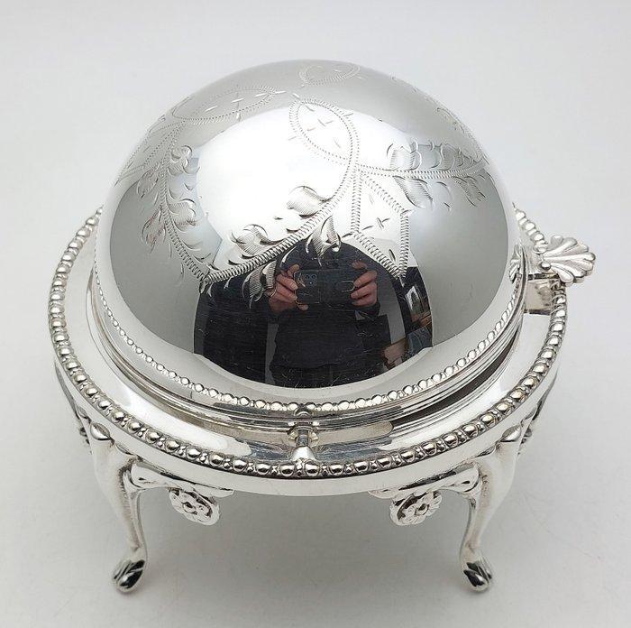 Schotel - Kaviaarhouder, roltop met originele glazen, Antiek en Kunst, Antiek | Meubels | Tafels