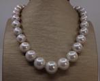 Halsketting Grote maat - 13x16mm ronde witte Edison parels, Handtassen en Accessoires, Kettingen, Nieuw
