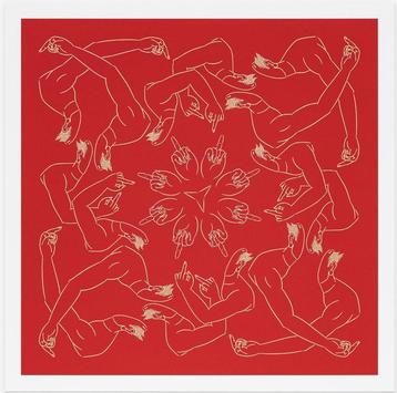 Ai Weiwei (1957) - Middle Finger in Red (Hand signed), Antiek en Kunst