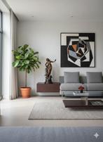 sculptuur, Fauvettes de Roseaux - 78 cm - Brons, Hout