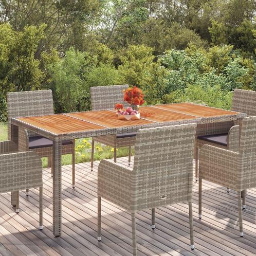 vidaXL Table de jardin dessus en bois Gris 190x90x75 cm, Jardin & Terrasse, Ensembles de jardin, Neuf, Envoi