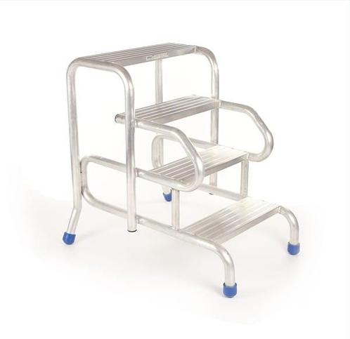 Opstap - plateautrap - 4 treden - 95,5x69x98cm - aluminium, Caravans en Kamperen, Caravanaccessoires, Nieuw, Ophalen of Verzenden