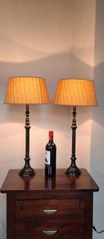 Duo light - Lampe de table (2) - Aspect métal acajou, Nieuw