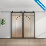 Dubbele stalen Schuifdeuren Zwart 5 Vlaks rond Maatwerk Mat, Doe-het-zelf en Bouw, Nieuw, Metaal