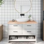 vidaXL Wastafelblad 120x60x(2-6) cm onbehandeld massief hout, Huis en Inrichting, Keuken | Keukenelementen, Verzenden, Nieuw