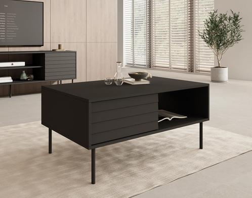Meubella Salontafel zwart 100x55x45cm | Rechthoekig, Huis en Inrichting, Tafels | Salontafels, Nieuw, 50 tot 100 cm, Minder dan 50 cm