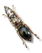 Broche - 14 carats Or jaune, Broche de scarabée russe