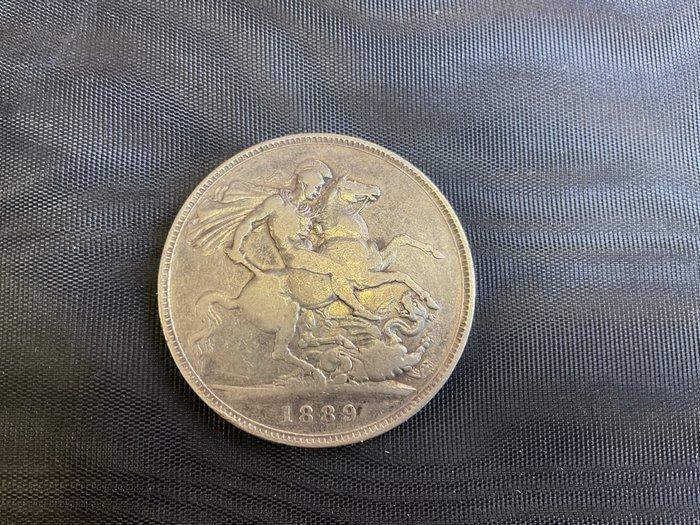 Verenigd Koninkrijk. Victoria. 1 Crown 1889 London (Zonder, Timbres & Monnaies, Monnaies | Europe | Monnaies non-euro