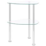 vidaXL Bijzettafel 2-laags 38x38x50 cm gehard glas, Huis en Inrichting, Verzenden, Nieuw