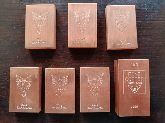 4 kilograms - Koper .999 - Lingot Suisse (Zonder, Postzegels en Munten, Edelmetalen en Baren