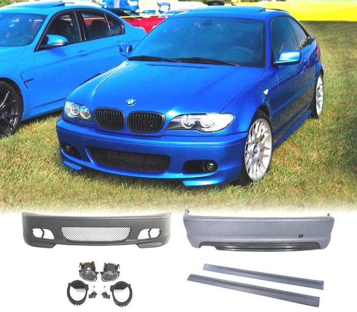 KIT CARROSSERIE BMW E46 COUPÉ 99-07 LOOK M2 SANS PDC, Auto-onderdelen, Carrosserie, Verzenden