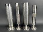 Set of 4 Brutalist Stainless Steel Soliflore Vases -