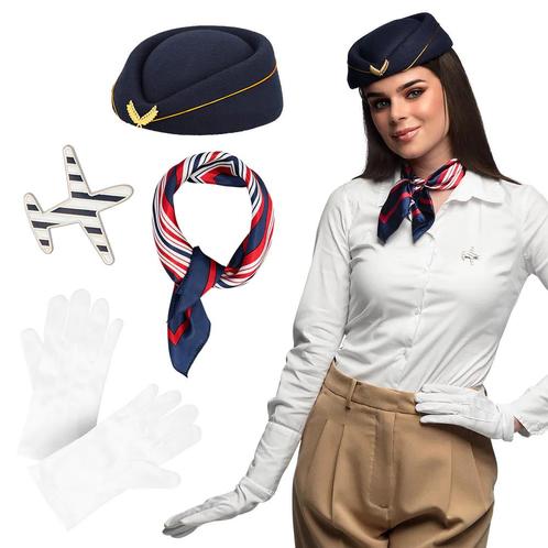 Stewardess Accessoireset Dames, Hobby en Vrije tijd, Feestartikelen, Nieuw, Verzenden