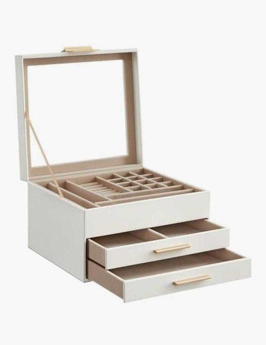 Doos - Hout - Elegante sieradendoos, Antiek en Kunst, Curiosa en Brocante