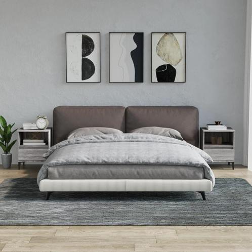 vidaXL Nachtkastjes 2 st 40x35x50 cm grijs sonoma, Huis en Inrichting, Kasten | Overige, Nieuw, Verzenden