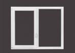 PVC raam draaikiep vast b150xh130 cm wit, Doe-het-zelf en Bouw, Glas en Ramen, Gevelraam of Ruit, 120 tot 160 cm, Nieuw, Ophalen of Verzenden