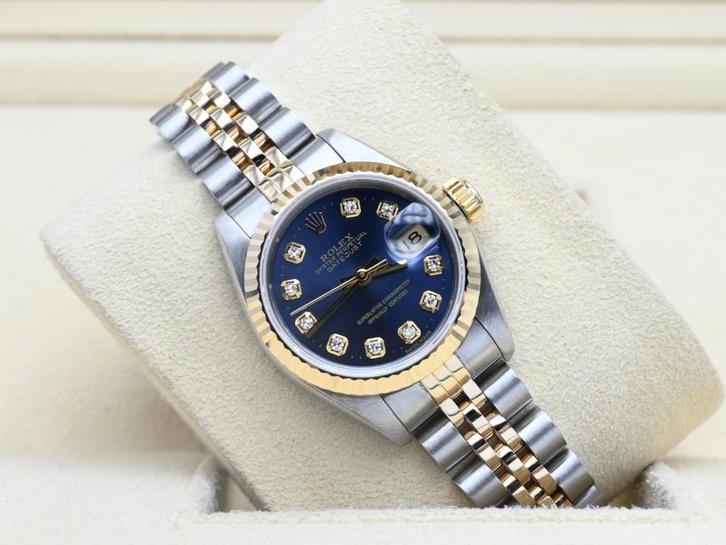 Rolex Lady-Datejust Ref. 69173 Year 1994 (Box & Papers), Handtassen en Accessoires, Horloges | Dames, Goud, Zo goed als nieuw