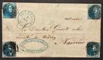 België 1849 - Epaulet 2 - 20 c Blauw - op EERSTE MAAND brief, Postzegels en Munten, Gestempeld