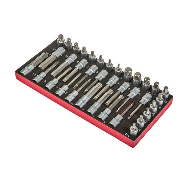 Bitset 1/2 inch met fijntand – veeltand – lange inbus bit –, Doe-het-zelf en Bouw, Gereedschapskisten, Ophalen of Verzenden