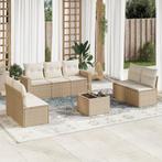 vidaXL 8-delige Loungeset met kussens poly rattan beige, Tuin en Terras, Verzenden, Nieuw