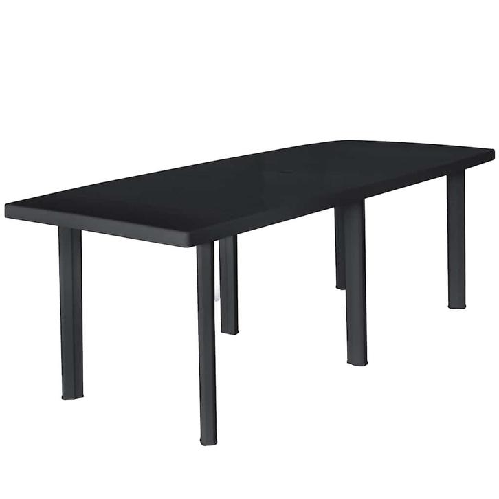 vidaXL Tuintafel 216x90x72 cm kunststof antraciet, Tuin en Terras, Tuintafels, Nieuw, Verzenden
