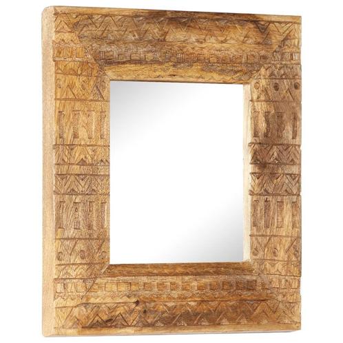vidaXL Miroir sculpté à la main 50x50x2,5 cm bois de, Maison & Meubles, Accessoires pour la Maison | Miroirs, Neuf, Envoi
