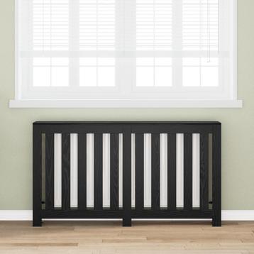 vidaXL radiatorafdekking Zwart Eiken 149x20x82 cm, Verzenden