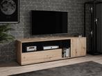 TV-Meubel Carter - Zwart - Eiken - 174x40x51 - TV kast, Nieuw, 150 tot 200 cm, Overige materialen, Minder dan 100 cm