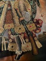 Cuzco School - Archangel St Miguel shooting with an Arquebus, Antiek en Kunst