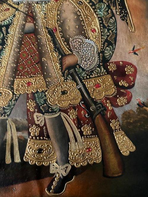 Cuzco School - Archangel St Miguel shooting with an Arquebus, Antiek en Kunst, Antiek | Boeken en Manuscripten