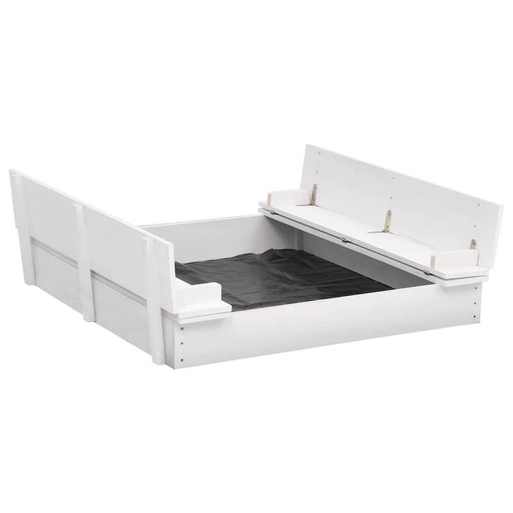 vidaXL Zandbak 95x90x15 cm vurenhout wit, Kinderen en Baby's, Speelgoed | Buiten | Speeltoestellen, Nieuw, Verzenden