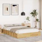 vidaXL Bedframe zonder matras 120x200 cm massief hout eiken, Huis en Inrichting, Verzenden, Nieuw
